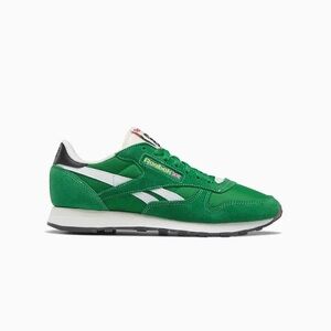 Reebok Green and White Suede Leather Low-Top Sneaker